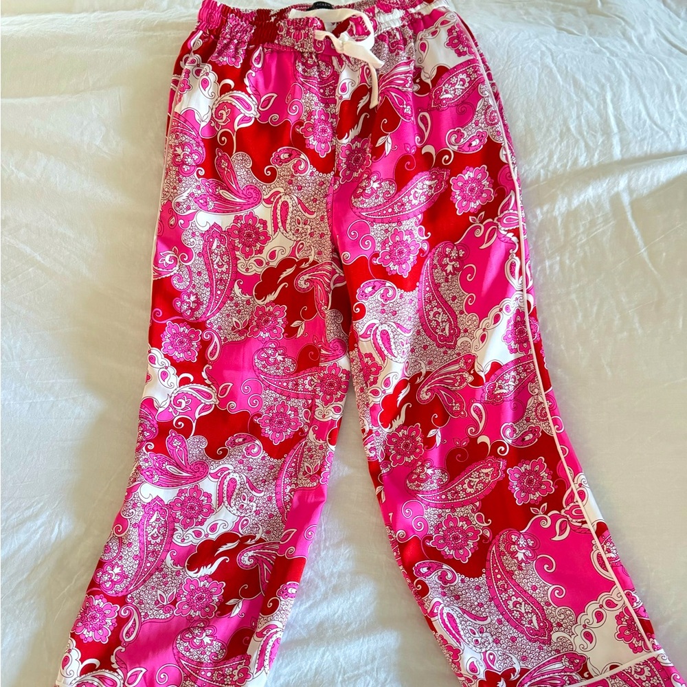 J. Crew “silk like” pajama style pants. Vibrantly colored fabulous pants